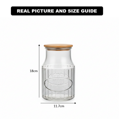 3-Pcs 1200ml Home Made Glass Jars Set with Airight Lids (2261) by Limon