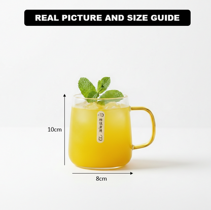 4-Pcs Glass Mugs with Colorful Handles (1149)