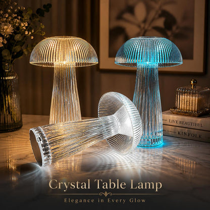 Crystal Mushroom Table Lamp  – 4 Light modes with Remote