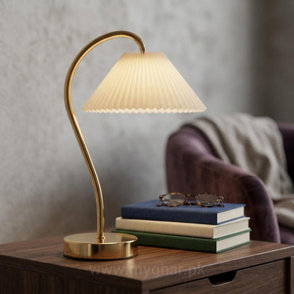 Luxury Rechargeable White Table Lamp with Golden Base