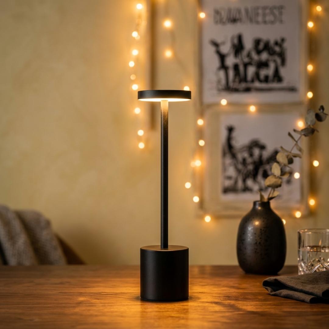 Rechargeable LED Table Lamp 12-hr Battery  – Premium Metal Finish