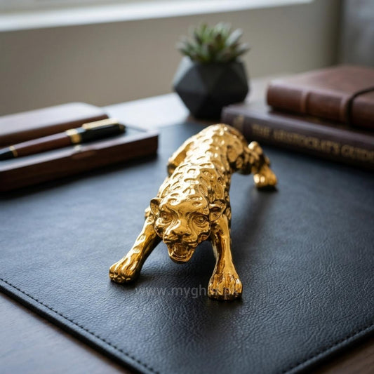 Decorative Golden Leopard Sculpture Home & Office Decor