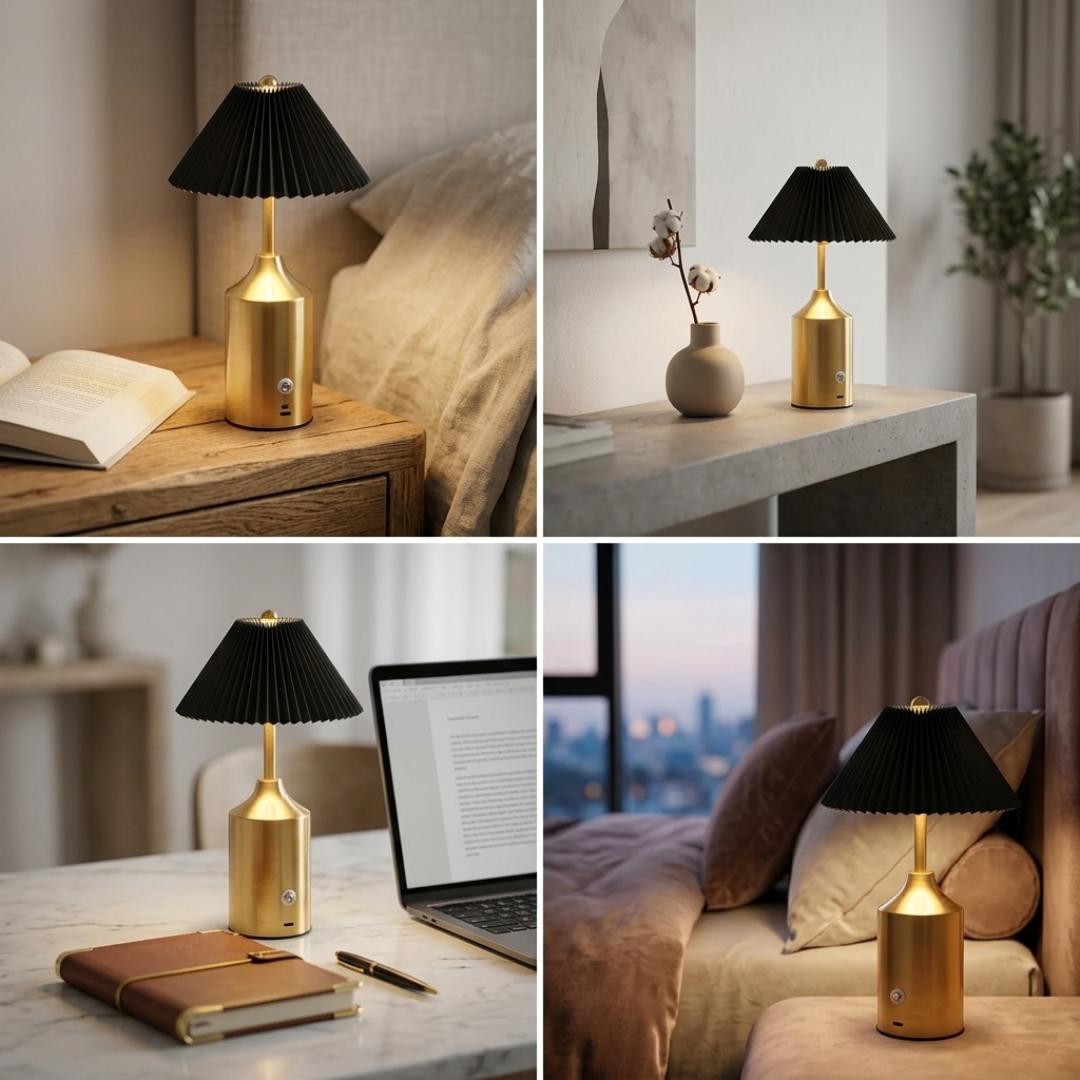 Vintage Gold Rechargeable Touch LED Table Lamp