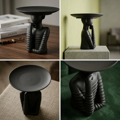 Abstract Thinker Sculpture Tabletop Decor Tray