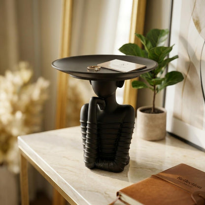 Abstract Thinker Sculpture Tabletop Decor Tray