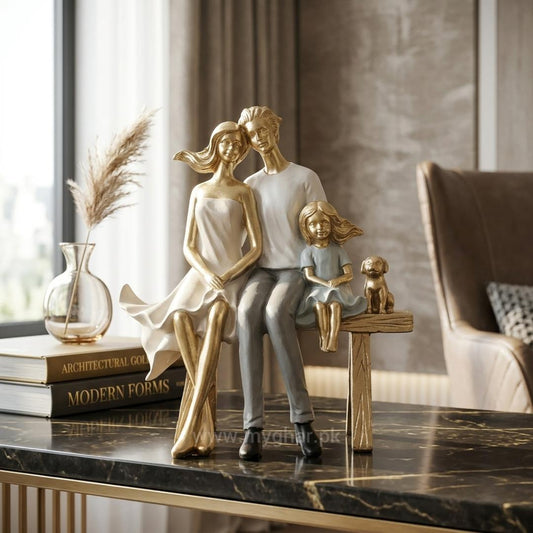 Loving Family and Pet Showpiece for Home Decor
