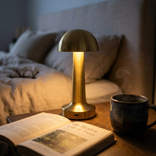 Premium Gold Cordless Touch Sensor Bedside Lamp