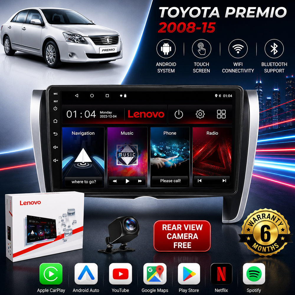 Toyota Premio 2008-15 Android Touch Screen Multimedia Android Player GPS - Wi-Fi - Navigation - Mirror Link(6 Month Warranty) Free Rear View Camera