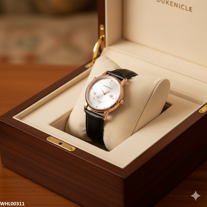 WHL00311 ZWA Round Heart Dial Leather Strap Watch - WHL