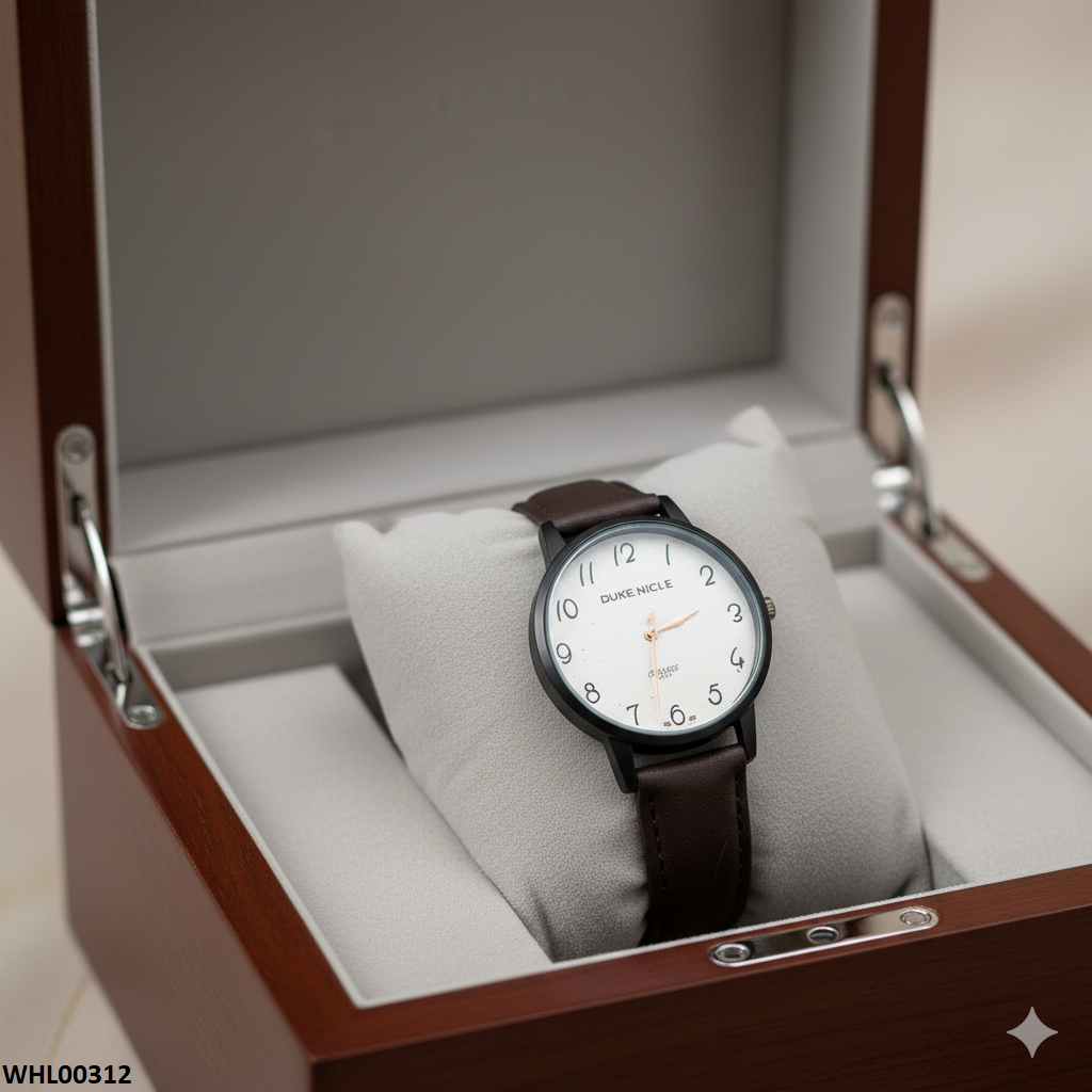 WHL00312 ZWA Round Unisex Leather Strap Watch - WHL