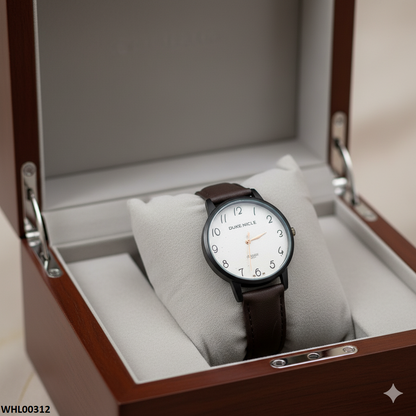 WHL00312 ZWA Round Unisex Leather Strap Watch - WHL