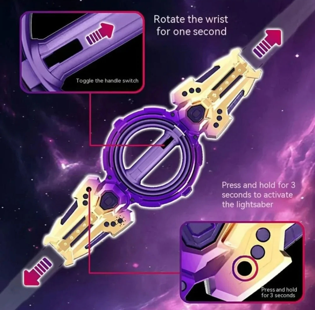 Double Edged Lightsaber Fire Crystal Sword