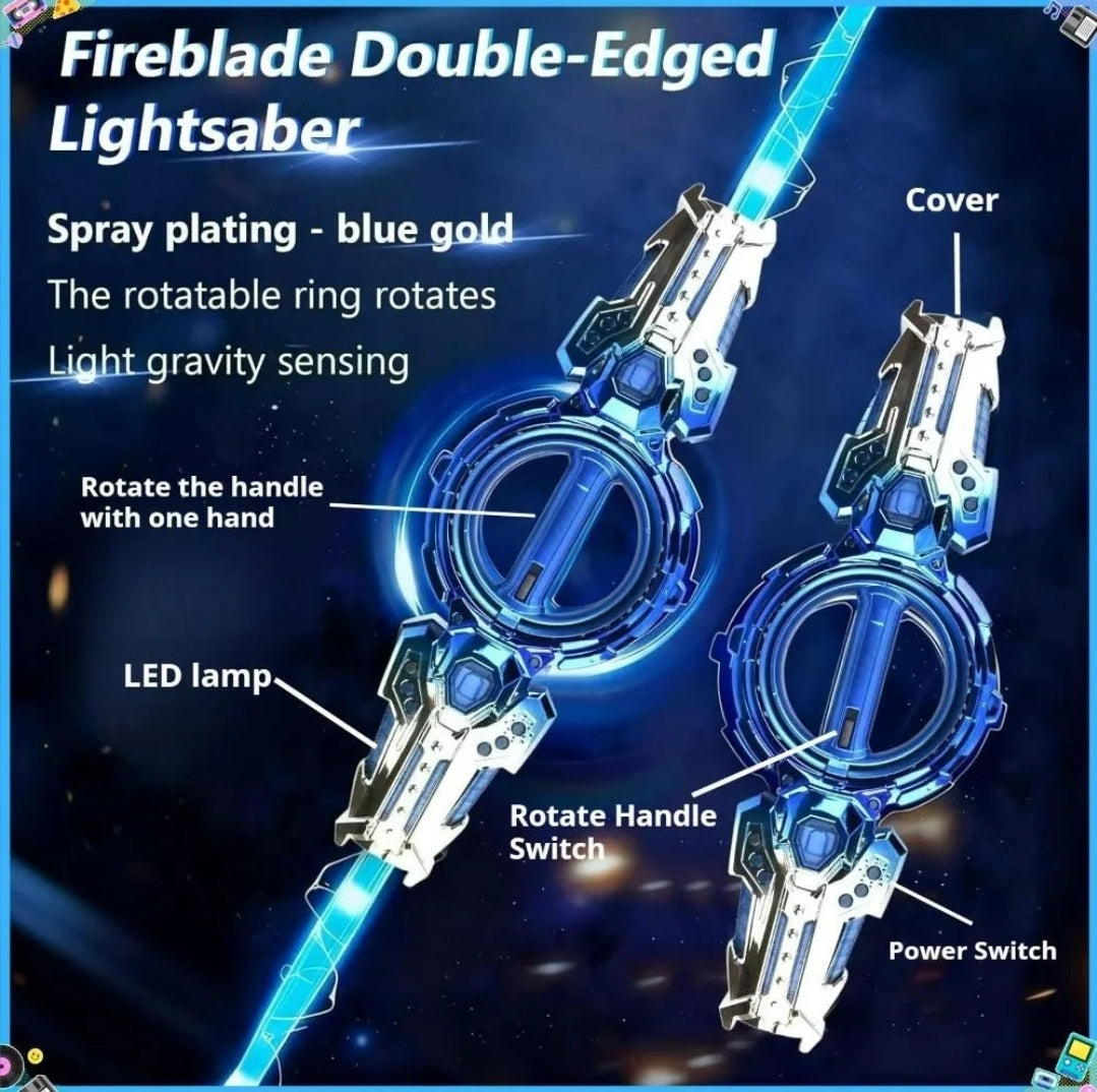 Double Edged Lightsaber Fire Crystal Sword