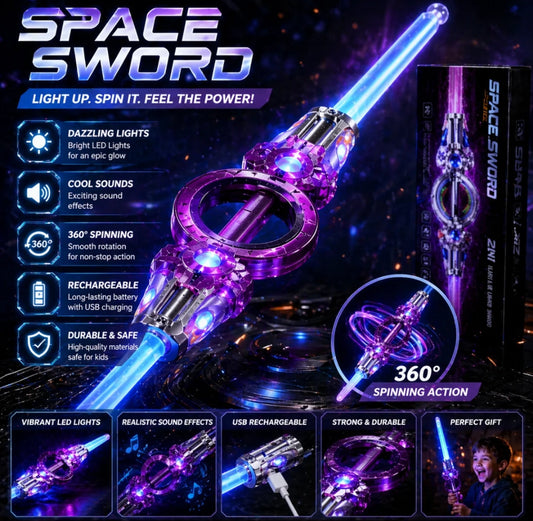 Double Edged Lightsaber Fire Crystal Sword
