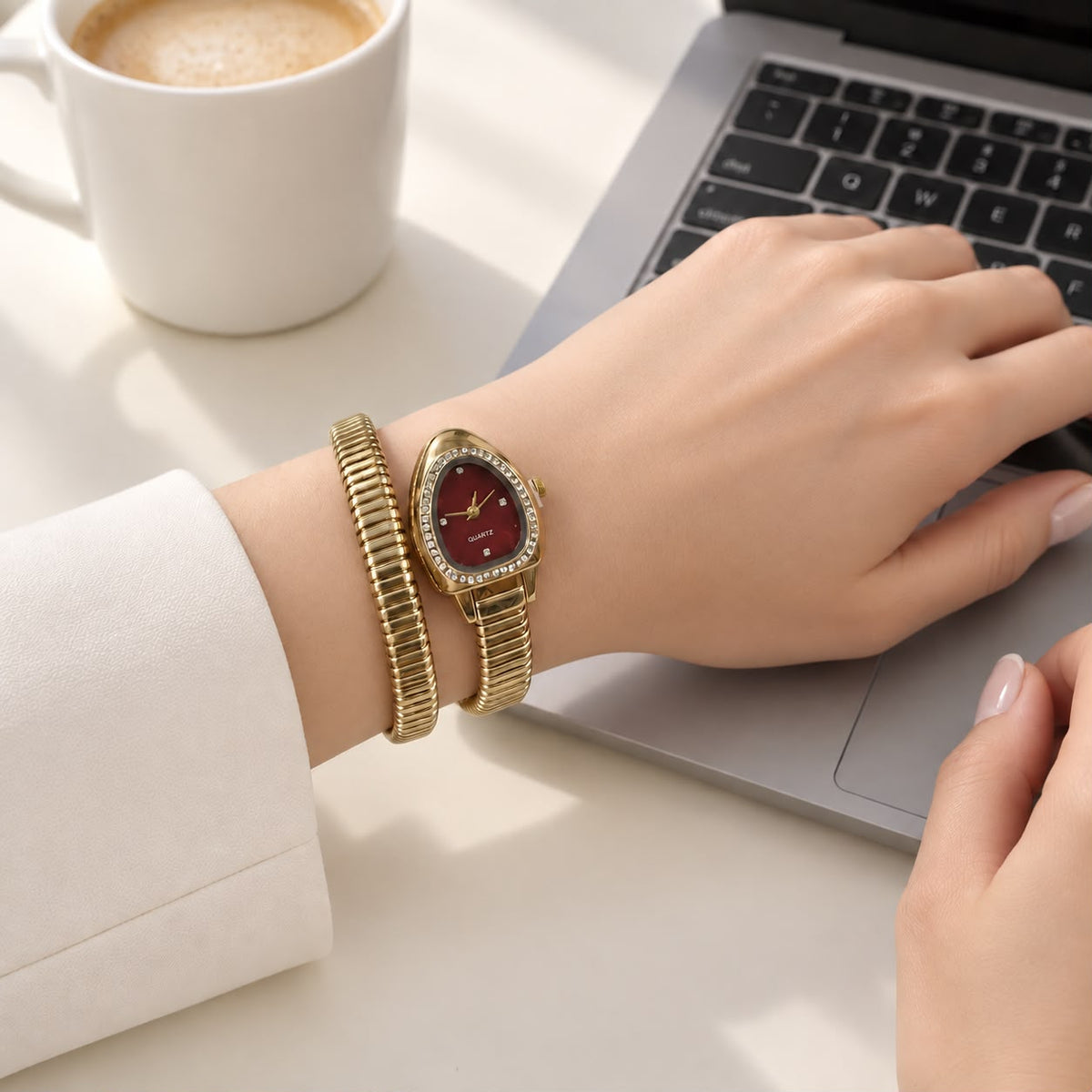 Snake Wrap Watch-02 (Maroon)