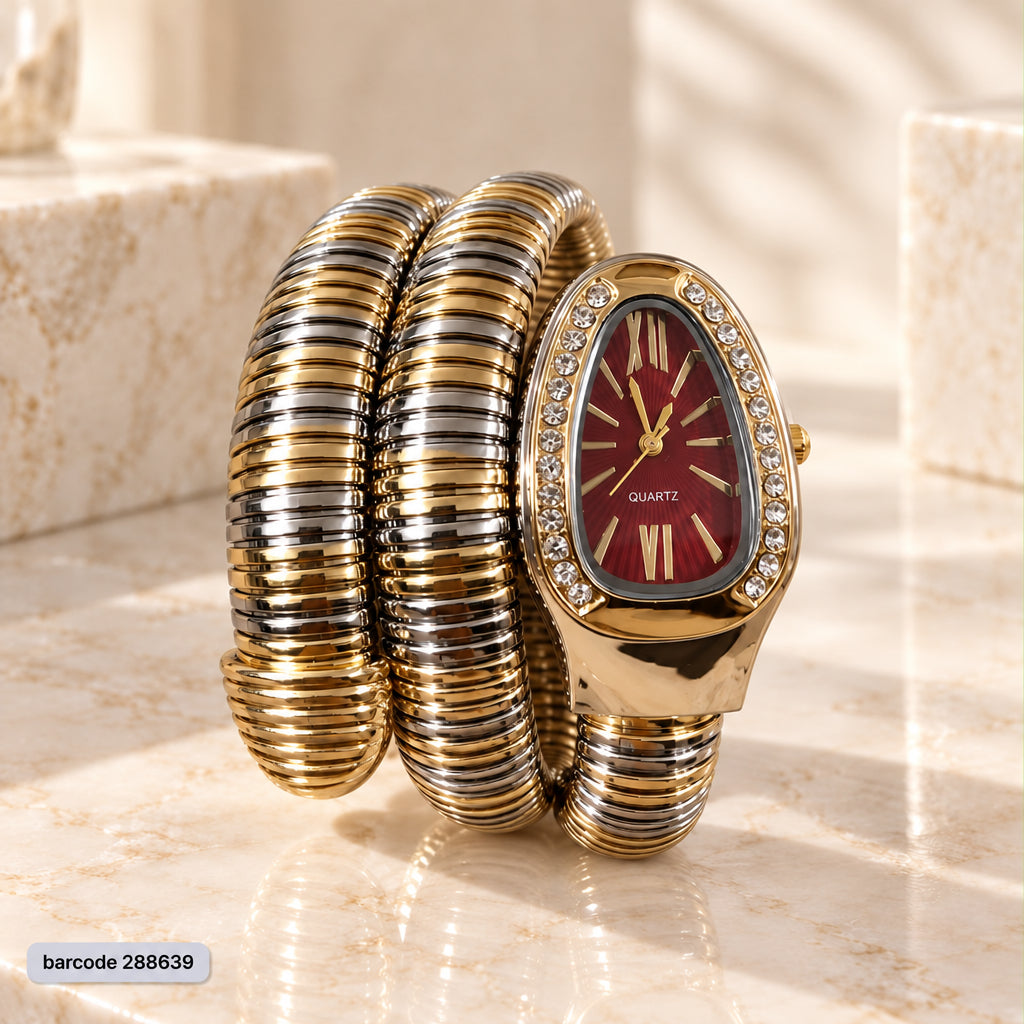 Snake Wrap Watch-03 (Maroon)