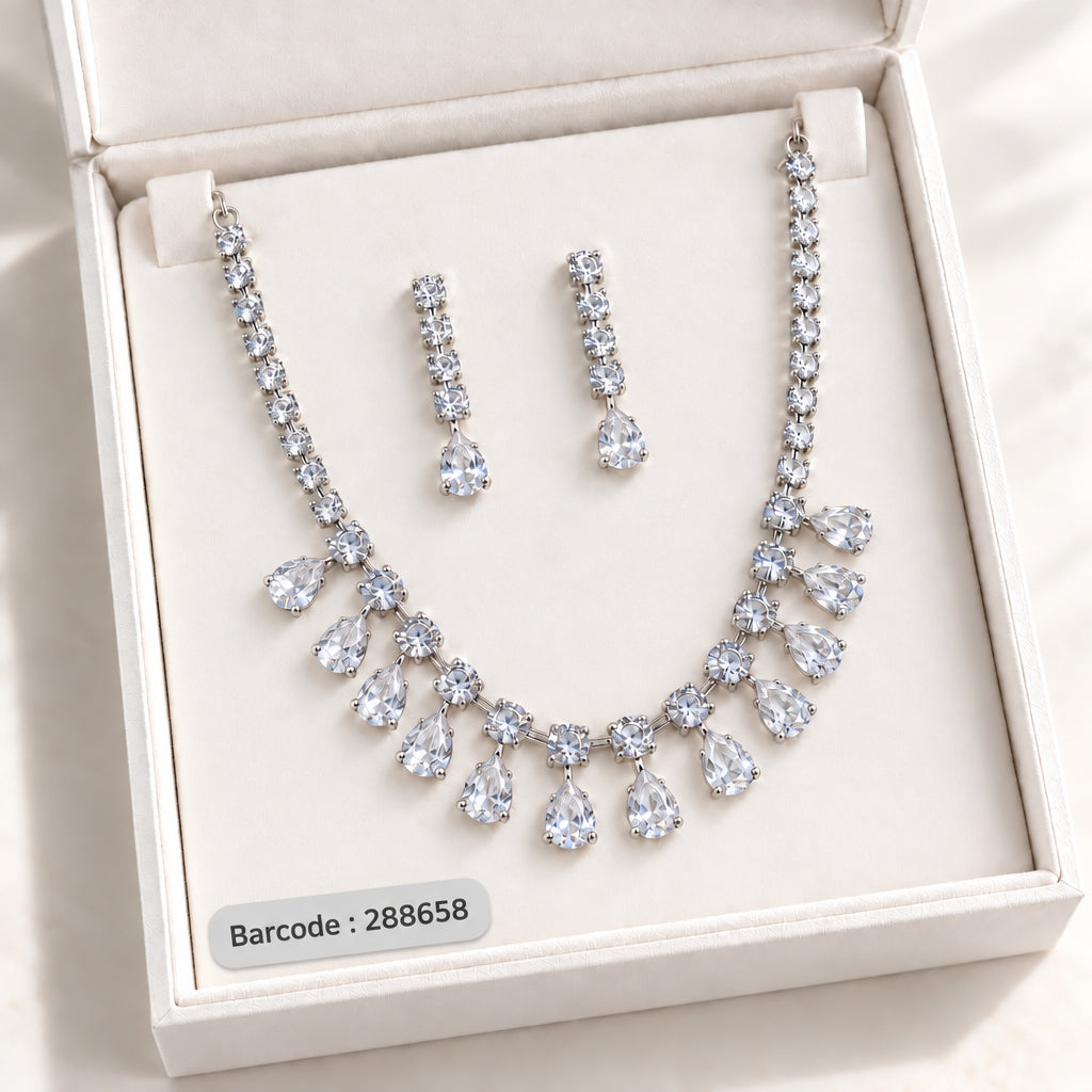Zircon Necklace-68 (Silver)
