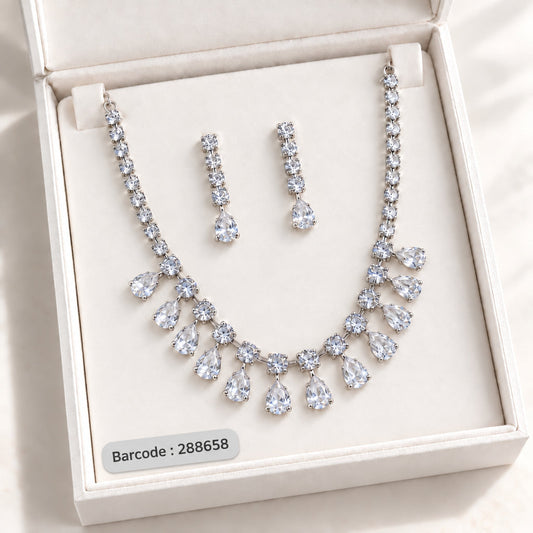 Zircon Necklace-68 (Silver)