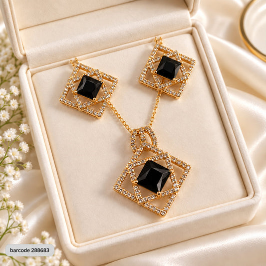Zircon Locket Set-199 (Black)