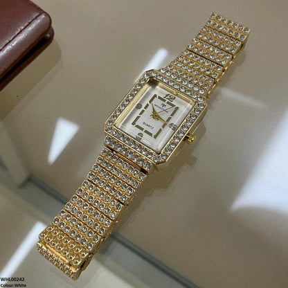 WHL00242 BWS Stone Decor Rectangle Dial Women's Watch - WHL
