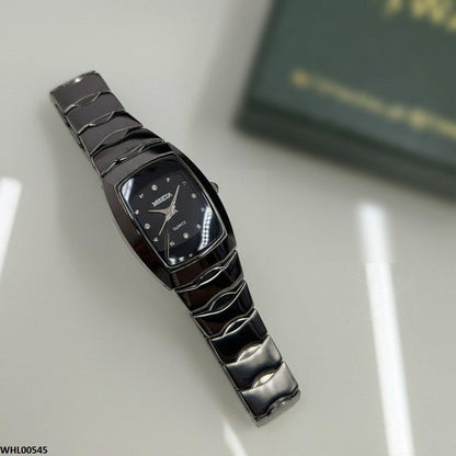 WHL00545 HWR Rectangle Black Dial Women's Watch - WHL