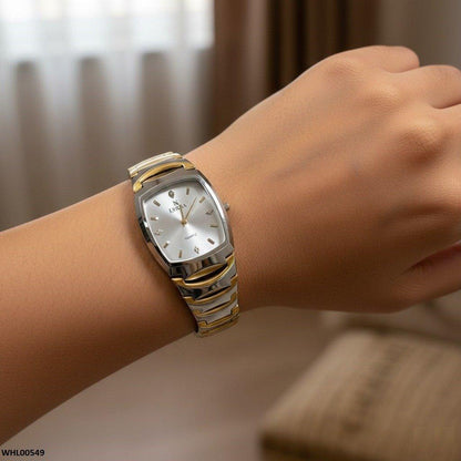 WHL00549 HWR Rectangle Two-Tone Women's Watch - WHL