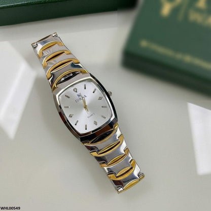WHL00549 HWR Rectangle Two-Tone Women's Watch - WHL