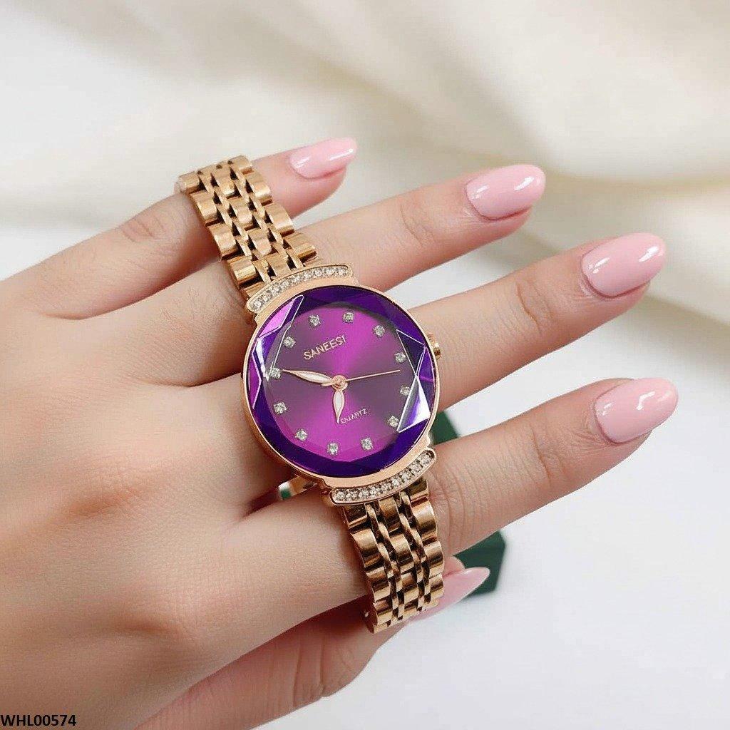 WHL00574 HWR Round Purple Dial Women's Watch - WHL
