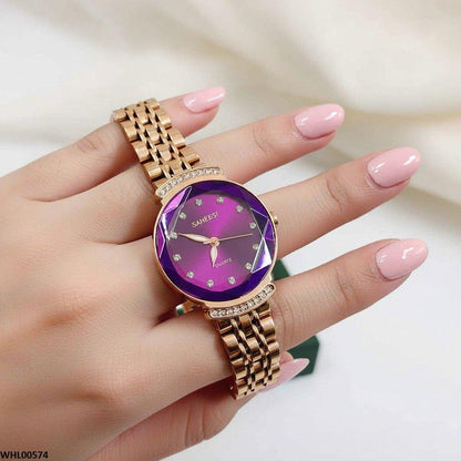 WHL00574 HWR Round Purple Dial Women's Watch - WHL