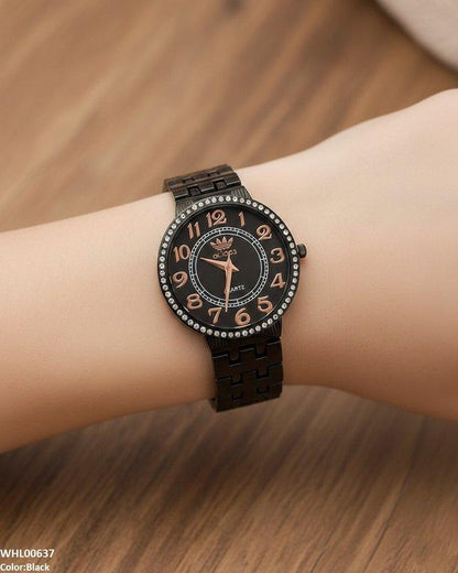 WHL00637 IWA Round Black Dial Women's Watch - WHL