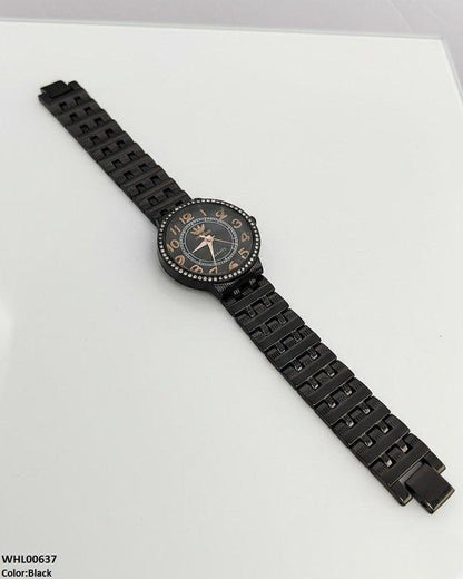 WHL00637 IWA Round Black Dial Women's Watch - WHL