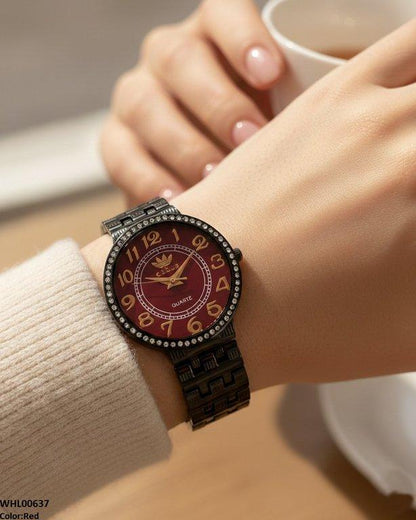 WHL00637 IWA Round Black Dial Women's Watch - WHL