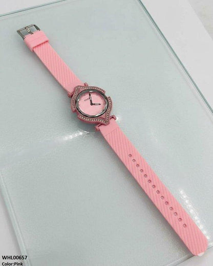 WHL00657 ZWA Round Rhinestone Bezel Women's Watch - WHL