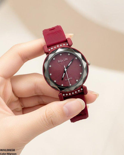 WHL00658 ZWA Round Stone Dial Women's Watch - WHL