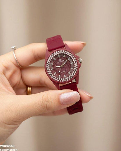 WHL00659 ZWA Round Rhinestone Women's Watch - WHL
