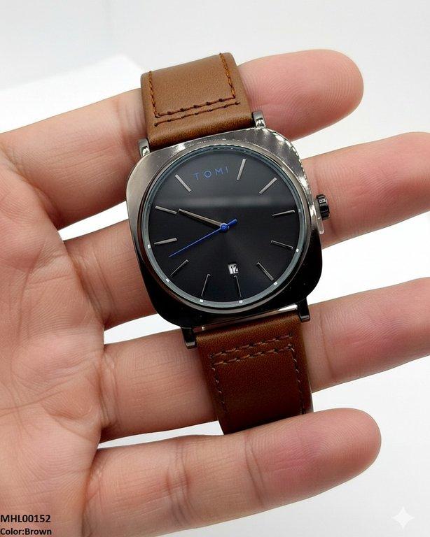 MHL00152 HWR Round/Square Leather Strap Men's Watch -  MHL