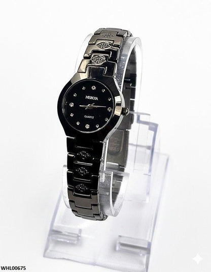 WHL00675 HWR Round Black Dial Women's Watch - WHL