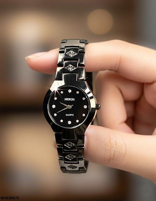WHL00675 HWR Round Black Dial Women's Watch - WHL