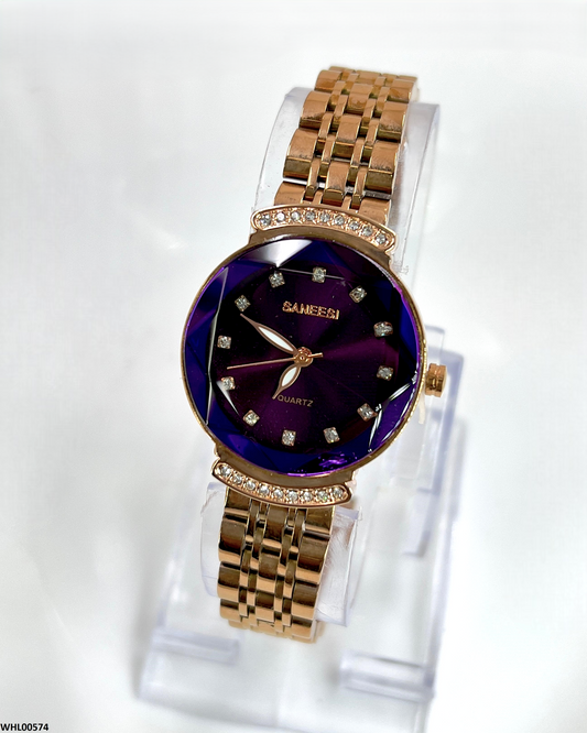 WHL00574 HWR Round Purple Dial Women's Watch - WHL