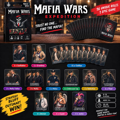 Mafia Wars Expedition Card Game  6-16 Players