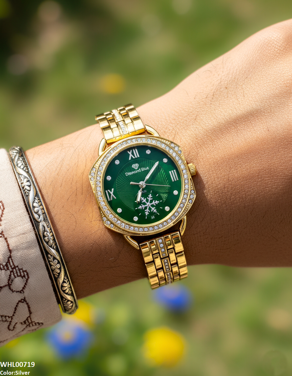 WHL00719 HWR Round Rhinestone Women's Watch - WHL