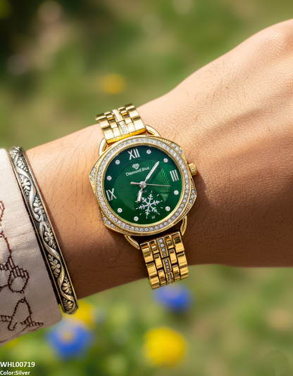 WHL00719 HWR Round Rhinestone Women's Watch - WHL