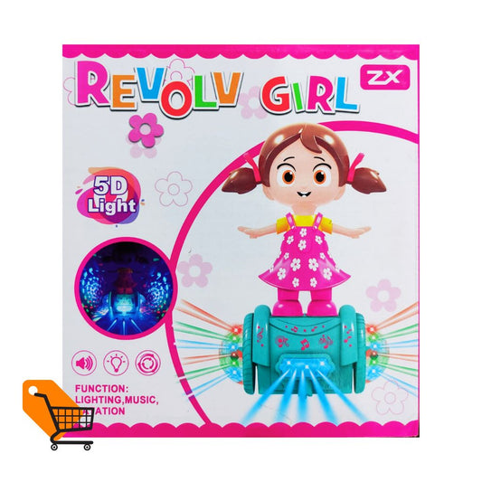 Dancing Girl 360 Degree Rotating with 5D Light and Music