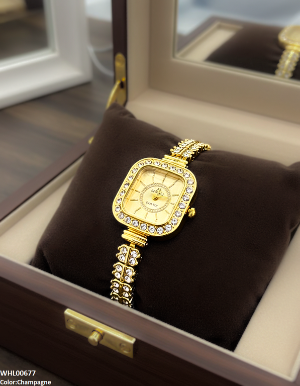 WHL00677 ZWA Square Stone Dial Women's Watch - WHL