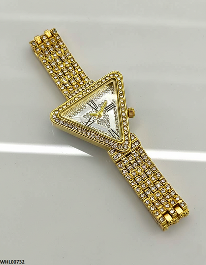 WHL00732 HWR Triangle Rhinestone Women's Watch - WHL