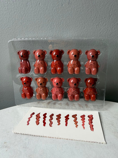 Color Castle Bear Style Matte Lip Gloss 10 in 1 Pack