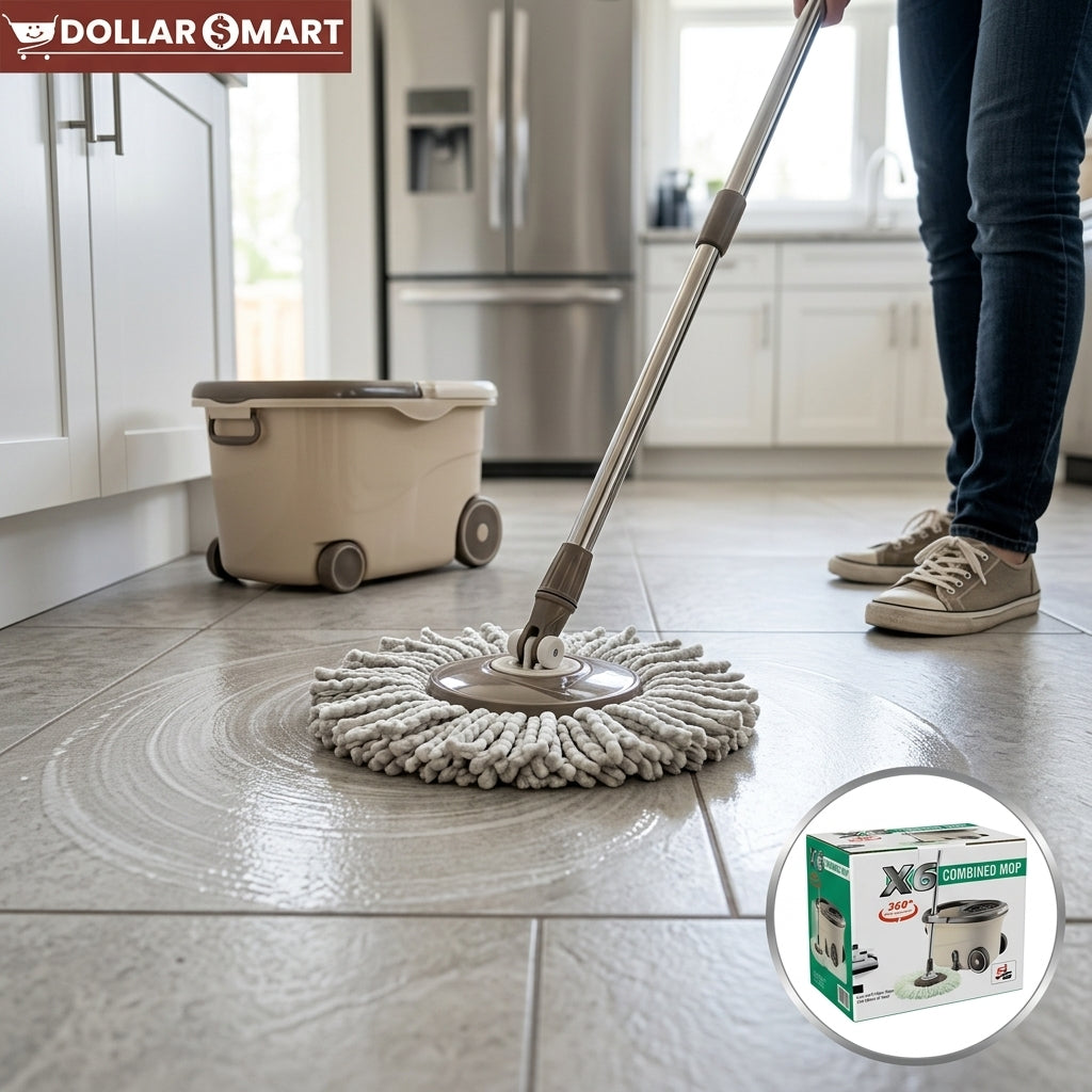 360 Rotating 6x Action Spinning Mop With Bucket