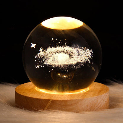 Crystal Ball Night Lamp,Luminous Crystal 3d Ball Night Light