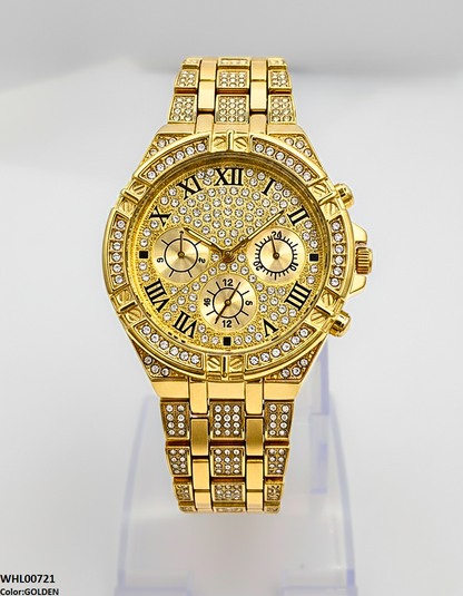 WHL00721 HWR Round Rhinestone Women's Watch - WHL