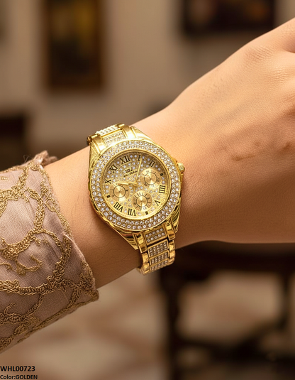 WHL00723 HWR Round Stone Dial Women's Watch - WHL